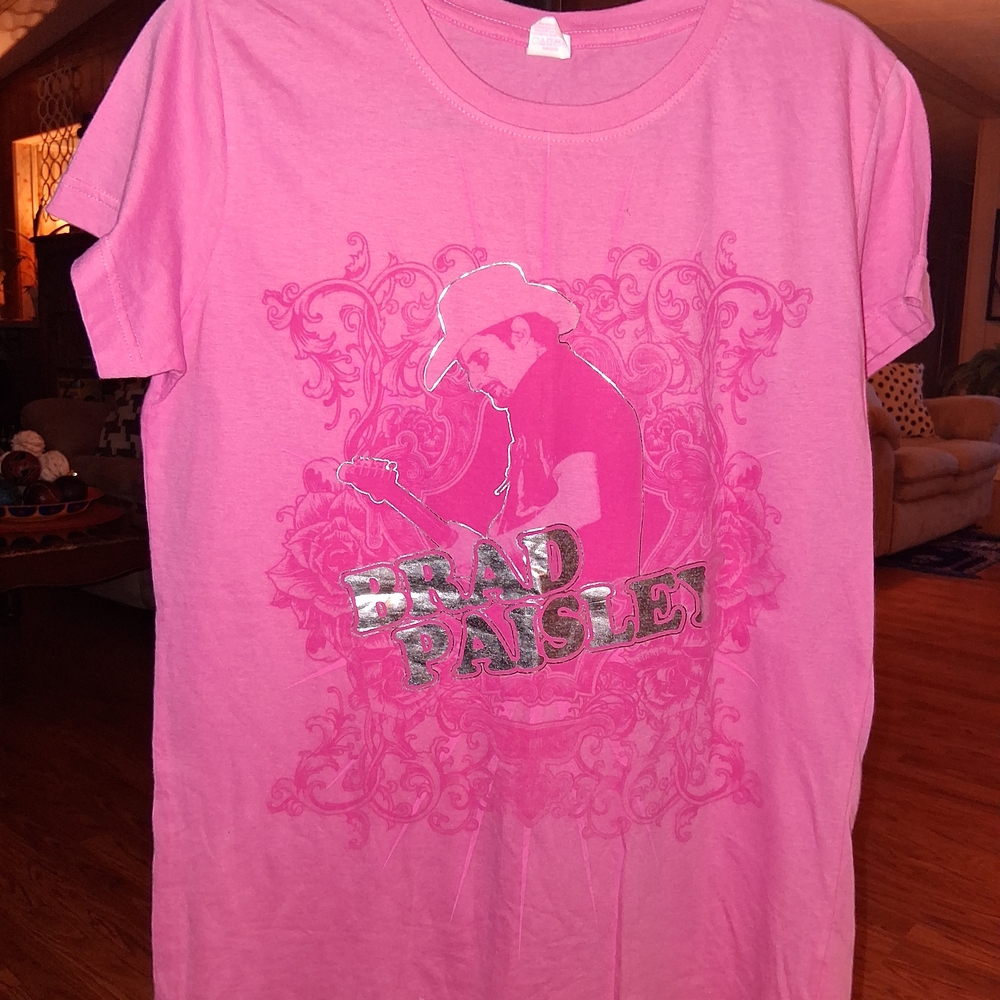 Pink Graphic Tee with Silver Accents